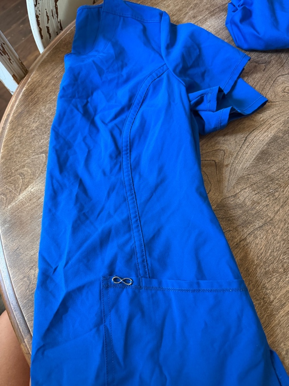Cherokee Royal Blue Medical Scrub Top with Infinity Pocket Accent